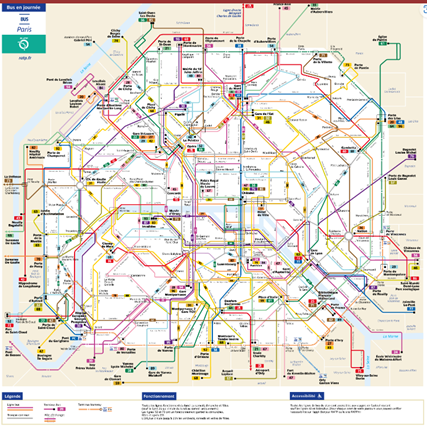 Paris Bus Map 